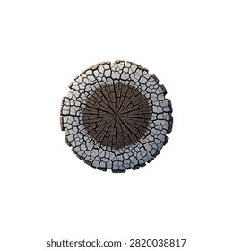 Black and white geometric pattern circular with radial symmetry, isolated on white background