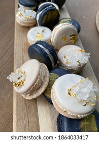 Black, White And Gold Macarons