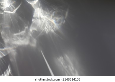 Black and white grain blur texture wall with rainbow refraction. Light and shadow smoke copy space abstract background.  - Shutterstock ID 2148614103