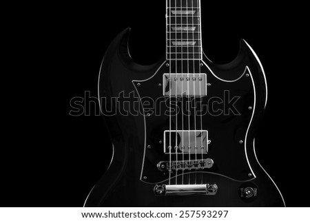 Black and white guitar crop