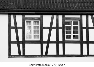Black and White Half Timbered House