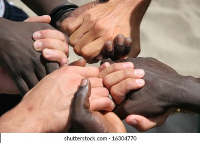 Black And White Hands Joined Together