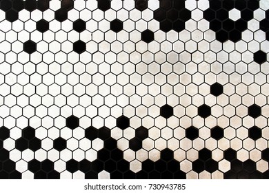 Black White Hexagon Tiles Flower Pattern Stock Vector (Royalty Free ...