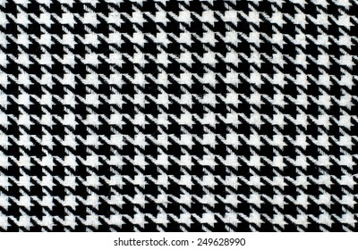 Black And White Houndstooth Pattern. Dogstooth Check Design As Background.