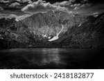 Black and White image of Convict Lake, CA