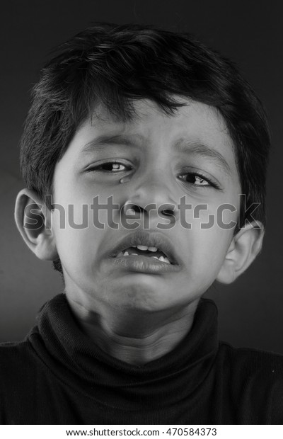 crying child black and white