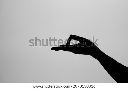 Black and white image of hasta mudra or indian traditional dance form's hand posture with white background. Stock fotó © 