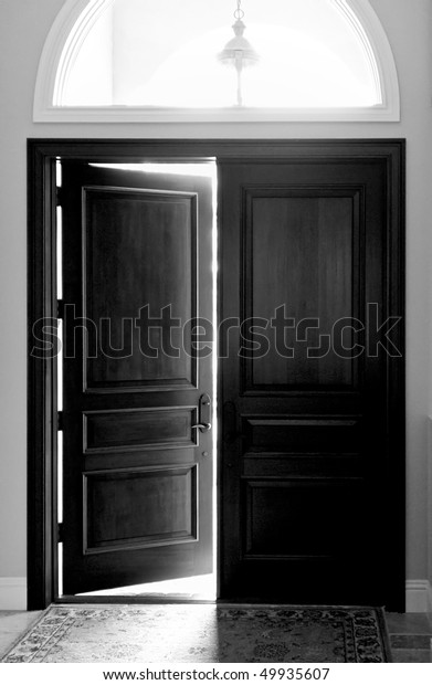 Black White Image Large Dark Wooden Stock Photo Edit Now