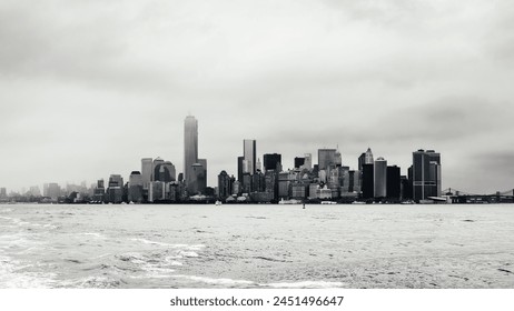 Black and white image of New York skyline - Powered by Shutterstock