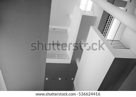 Black and white interior architecture design.