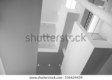 Black and white interior architecture design.