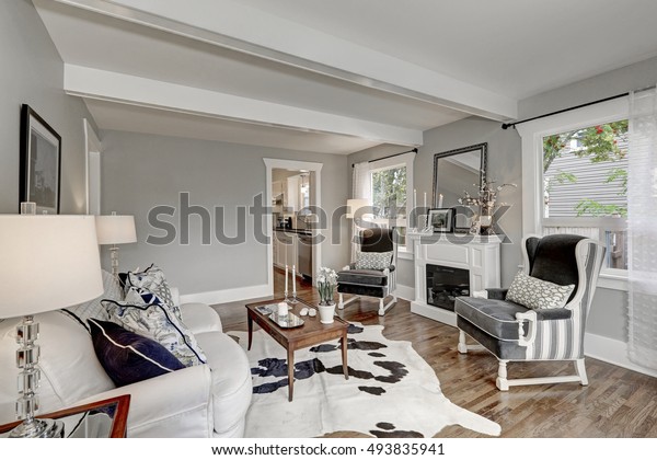 Black White Interior Luxury Living Room Stock Photo Edit