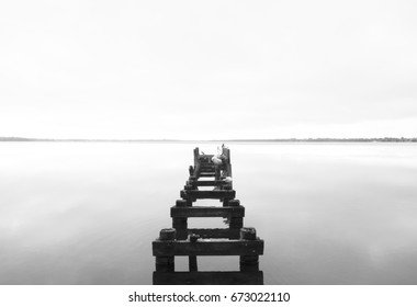 black and white jetty posts