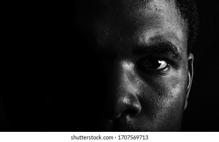 black and white look with fear - Shutterstock ID 1707569713