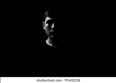 Black And White Man  Portrait Silhouette 