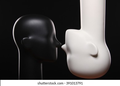 Black And White  Mannequin Heads