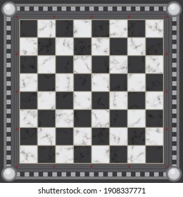 Black And White Marble Chess Board 