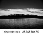 Black and White Mountain Lakescape