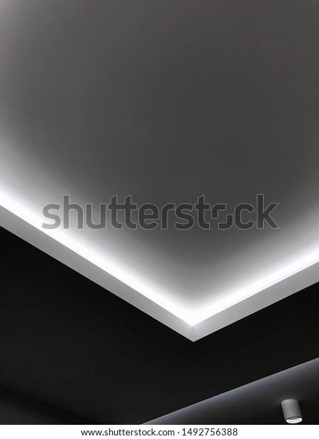 Black White Neon Lighting Decoration Under Stock Image