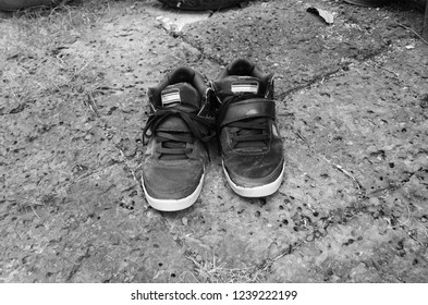 Black White Old Shoe Lay On Stock Photo 1239222199 | Shutterstock