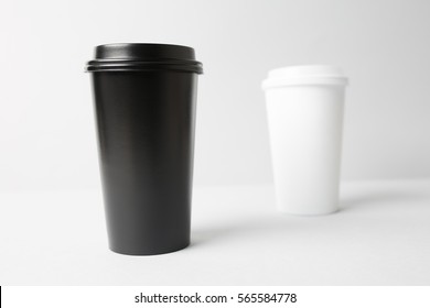 Black And White Paper Cup Mockup