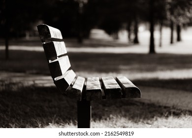 Black And White Park Bench