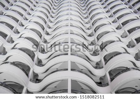 Black and white of pattern abstract background. Architecture details building exterior modern urban building geometric concrete. Outdoors in a city. Architecture concept. Abstract concept.