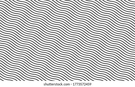black and white pattern of thin undulating lines arranged diagonally. - Shutterstock ID 1773572459
