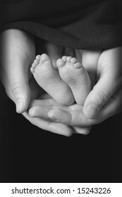 Black And White Photo Of Baby Feet