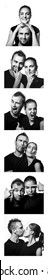 Black And White Photo Booth Series Of Funny Couple