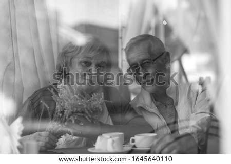 Similar – Love Couple Middle age Joy