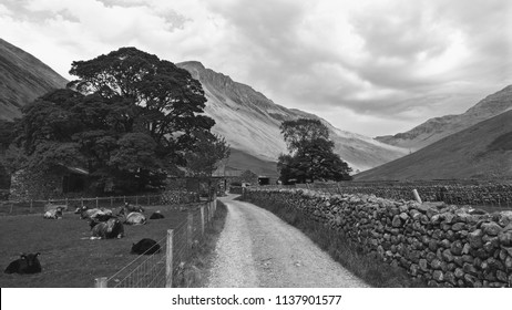 Black And White Photo Of Great Gable In The Lake District, UK