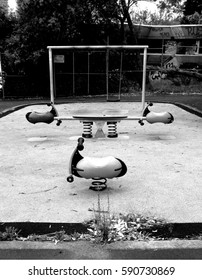 Black And White Photo Of Playground Found In Redfern, Sydney, Australia