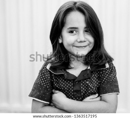 Similar – Happy adorable little girl smiling outdoors.