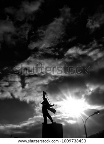 Similar – Image, Stock Photo Ollie Skateboarding Jump