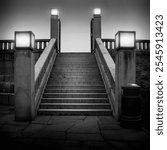 Black and white photography in fine art style. Stairs in Vigeland Park in Oslo, Norway.