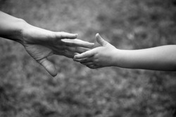 Black And White Photography Hands Touching Mother Daughter Child