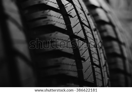 Black and white photography of tyre ot tire tread