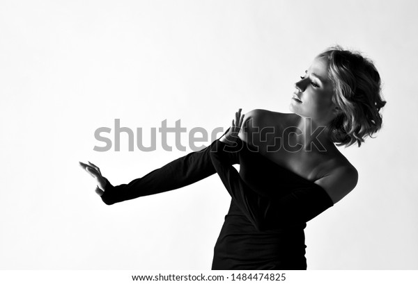 Black White Portrait Emotional Woman Actress Stock Photo Edit Now