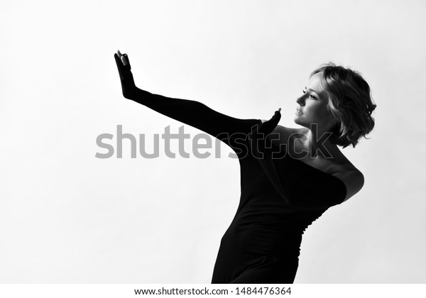 Black White Portrait Emotional Woman Actress Stock Photo Edit Now