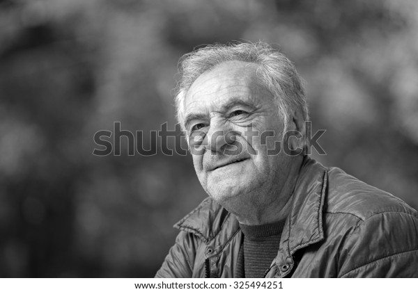 Black White Portrait Handsome Old Man Stock Photo (Edit Now) 325494251