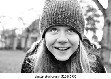 Black White Portrait Silly Girl Looking Stock Photo 526695952 ...