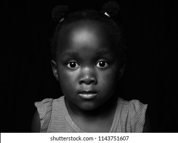 Black and white portrait of young girl