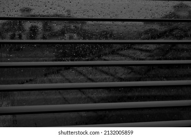 Black And White Rainy Window Pane