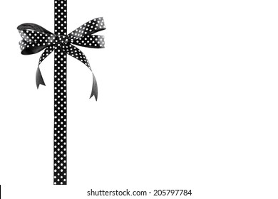 Black And White Ribbon With A Bow On A White Background