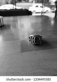 black and white, ring, table