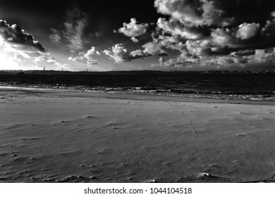 Black White River Estuary Cloudy Landscape Stock Photo 1044104518 ...