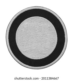 Black And White Round Fabric Patch Cut Out.