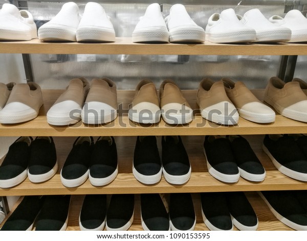 Black White Shoes On Shelves Shoes Stock Photo Edit Now 1090153595