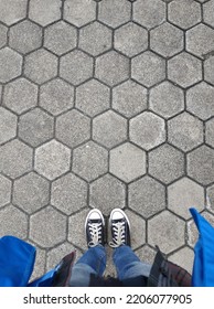 Black White Shoes And Paving Blocks